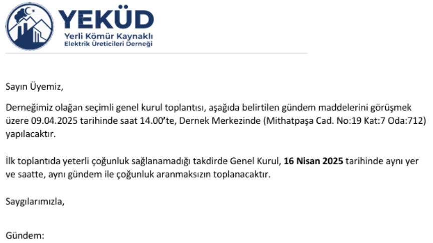 Genel Kurul Çağrısı